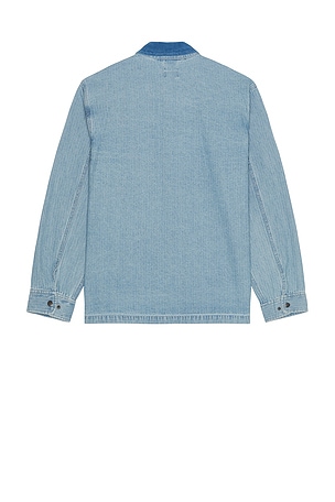Brixton Herringbone Lightweight Chore Coat in Blue