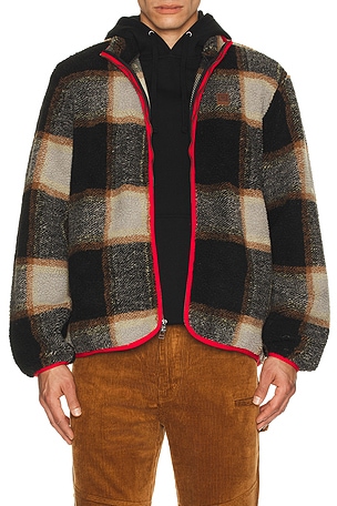 Buffalo Plaid Sherpa Full Zip Jacket Brixton