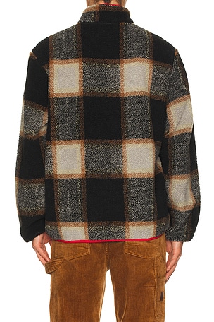 Brixton Buffalo Plaid Sherpa Full Zip Jacket in Black. Size XL/1X. Also