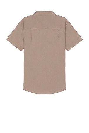 Brixton Charter Sol Wash Short Sleeve Shirt in Tan