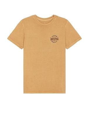 Brixton Gibson Short Sleeve Standard Tee in Tan