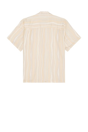 Brixton Cru Slub Relaxed Short Sleeve Shirt in Cream