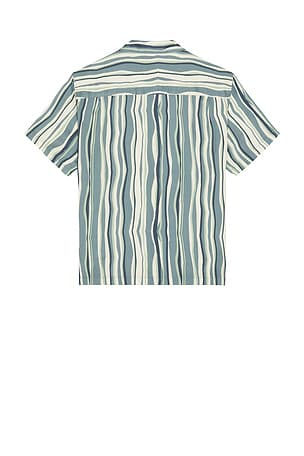 Brixton Cru Slub Relaxed Short Sleeve Shirt in Blue