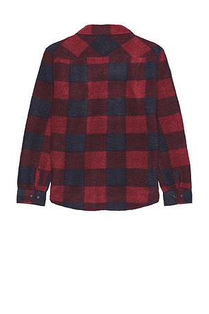 Brixton Bowery Arctic Stretch Fleece Shirt in Red. Size XL/1X. Also