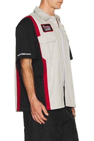 Brixton Coors Light Shake Down Short Sleeve Shirt in Grey,Black. Size XL/1X. Also