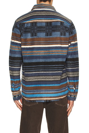 Brixton Bowery Arctic Stretch Fleece Shirt in Slate,Brown