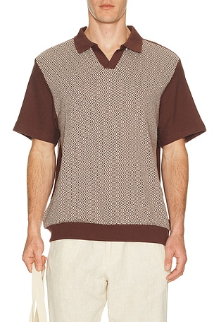 Theo Jacquard Short Sleeve Polo Brixton