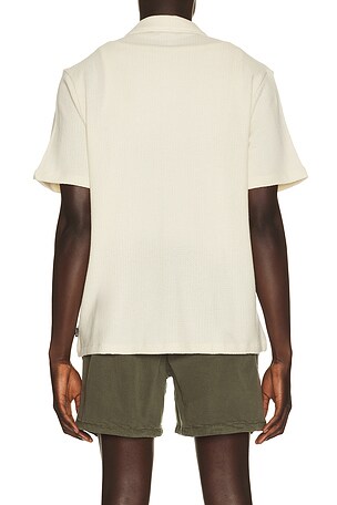 Brixton Poolside Short Sleeve Knit Shirt in Cream