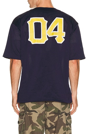 Brixton The Brixton Mesh Short Sleeve Baseball Jersey in Blue