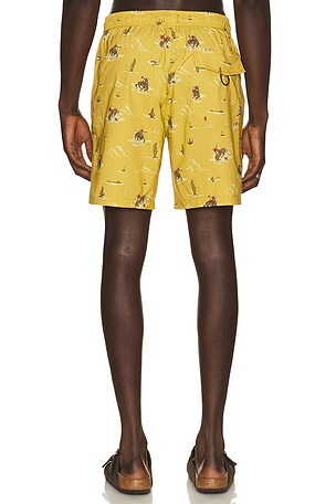 Brixton x Lone Star 7 Everyday Stretch Hybrid Short in Mustard