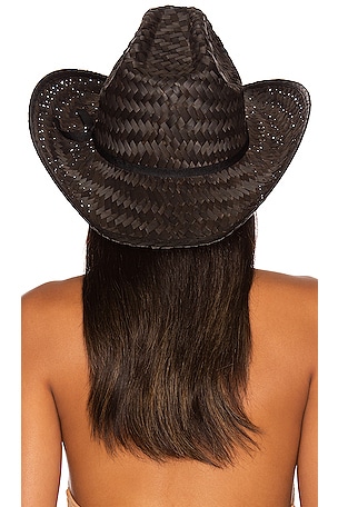 Brixton Houston Straw Cowboy Hat in Black