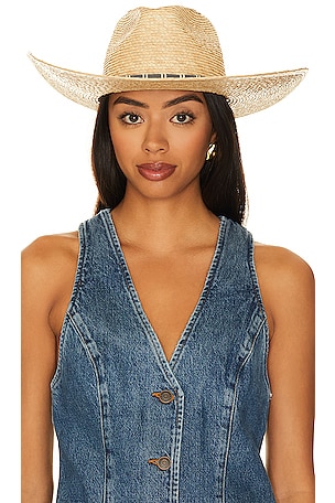 NEW NWT Brixton Leigh Straw Fedora in Natural & Multi Brixton Blake Palm Straw Fedora Hat – Endless Waves main image 3
