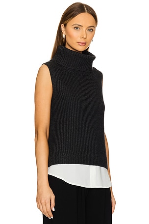 Brochu Walker Archer Sleeveless Sweater in Charcoal