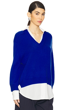 Brochu Walker V-neck Layered Pullover in Blue