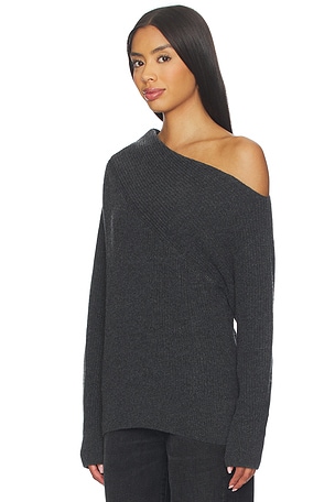 Brochu Walker Hart Off Shoulder Pullover in Charcoal