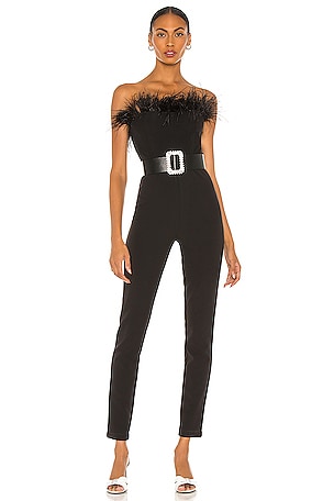 Bronx and Banco x REVOLVE Lola Feather Jumpsuit in Black REVOLVE