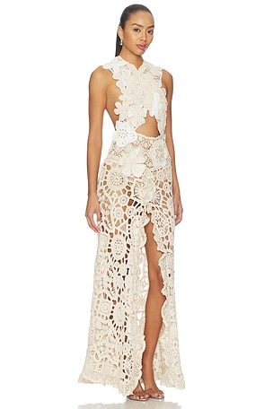 Bronx Banco Casablanca Crochet Naia Dress in Cream