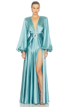 Long Sleeve V-neck Gown Bronx Banco