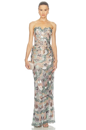 Strapless Embellished Maxi Dress Bronx Banco
