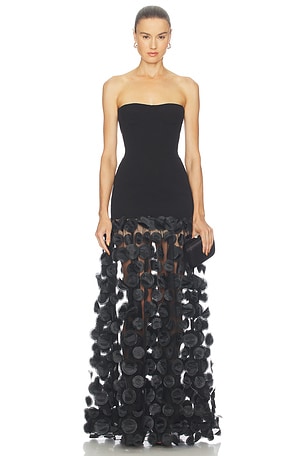 Sleeveless 3D Embellished Gown Bronx Banco