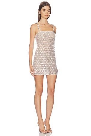 Bronx Banco Embellished Mini Dress With Diamond Strap in White