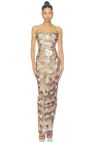 Strapless Embellished Maxi Dress Bronx Banco