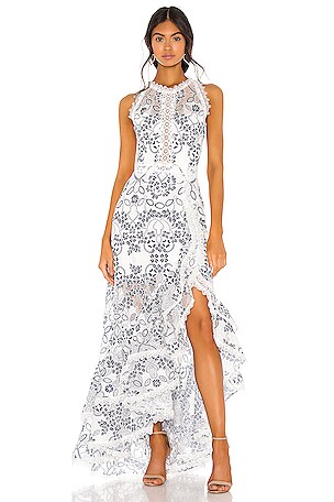 green emerald velvet dress Bronx and Banco Saba Embroidered Mesh Midi Dress White Size Small NEW   Celebrity Owned