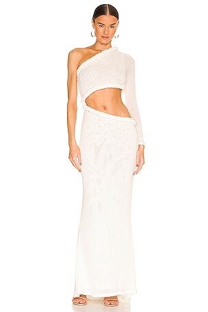 dalia one shoulder dress Bronx Banco Dalia One Shoulder Dress in White