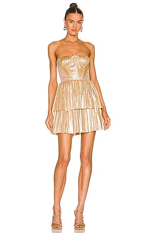 bronx and banco gold mini dress Bronx And Banco Florence Strapless Gold Mini Dress