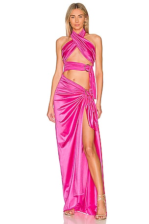 chinese dress ladies Cleopatra Gold Sequin Split Maxi Dress – Club L London main image 1