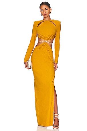 Bronx and Banco Amara Maxi Dress in Mustard | REVOLVE