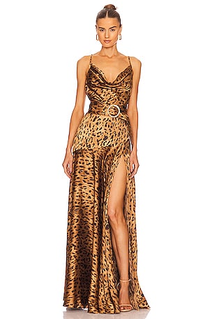 maxi holiday dress Peach Floaty Silk Designer Maxi Dress