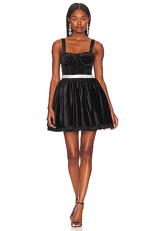 Bronx and Banco Mademoiselle Velvet Mini Dress in Black | REVOLVE