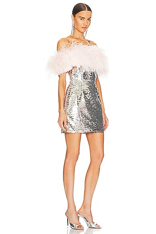 Bronx and Banco Lola Sequins Mini Dress in Metallic Silver