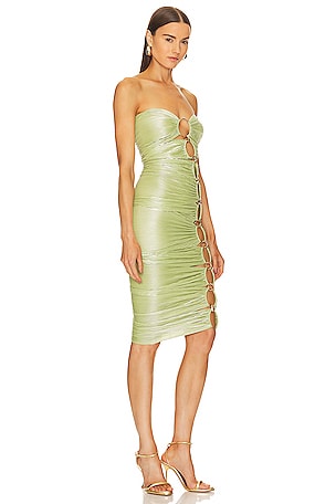 Bronx and Banco Butterfly Midi Dress in Green