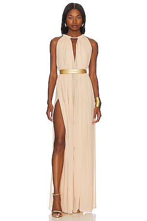 Nude color maxi store dress