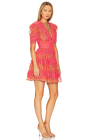 Bronx and Banco Megan Mini Dress in Coral