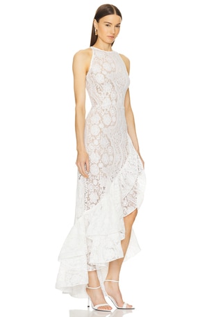 Bronx and Banco Sicilia Ruffle Dress in White