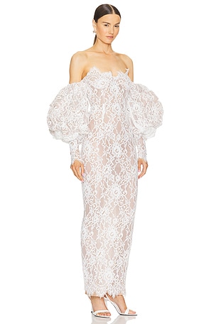 Bronx and Banco Colette Blanc Off The Shoulder Gown in White