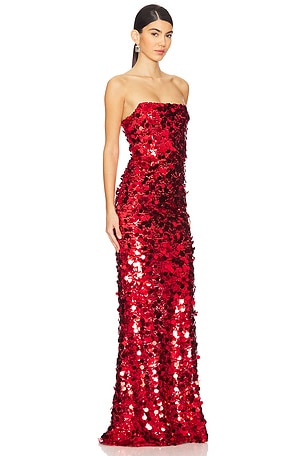 Bronx and Banco Farah Strapless Gown in Red