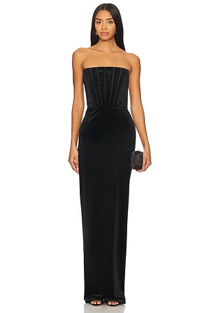 ROBE DE SOIRÉE FLORENTINA STRAPLESS VELVET Bronx and Banco