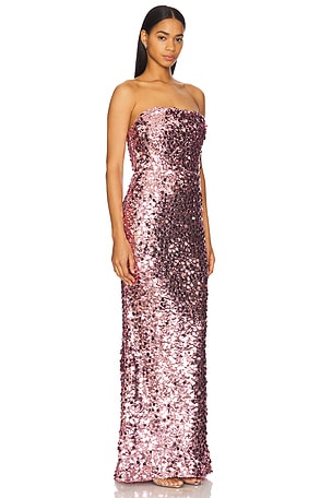 Bronx and Banco Farah Sequin Strapless Gown in Pink