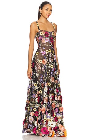 Bronx and Banco Jasmine Floral Maxi Dress in Black