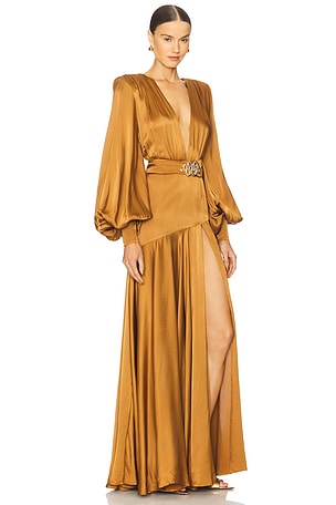 Bronx and Banco Carmen Maxi Dress in Cognac