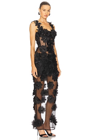 Bronx and Banco Rosalie Noir Maxi Dress in Black