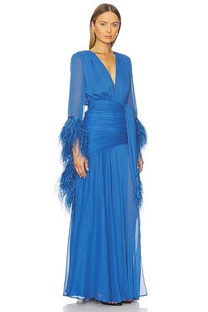 Bronx and Banco Geisha Maxi Dress in Blue