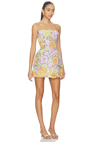 Bronx and Banco Amalfi Pailette Liv Strapless Mini Dress in Pink, Orange