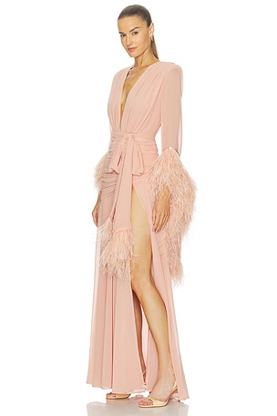 Bronx and Banco Geisha Maxi Dress in Peach
