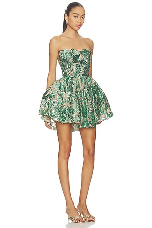 Bronx and Banco Chloe Pailette Strapless Mini Dress in Teal