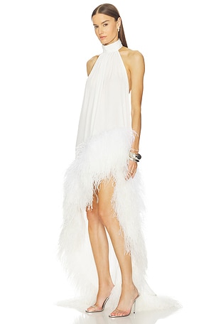 Bronx and Banco Madeline Halterneck Gown in White. Size S. Also